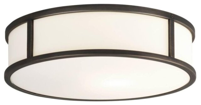 Astro 1121043 Mashiko Round Flush Ceiling Light In Bronze Plate - D: 300mm