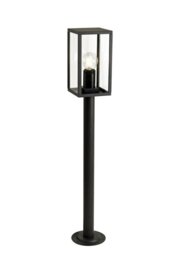 Box 1 Light Exterior Tall Post Light In Graphite Black - Height: 780mm