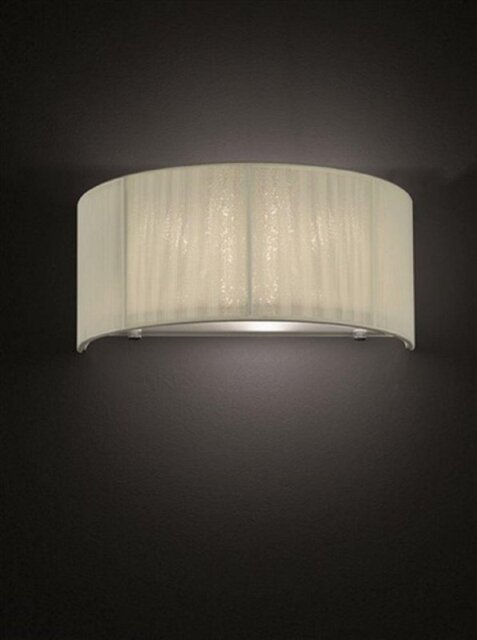 Franklite FL2341/1 Wish 1 Light Wall Light With Cream Thread Shade And Glass Diffuser