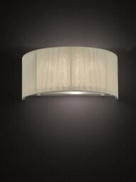 Franklite FL2341/1 Wish 1 Light Wall Light With Cream Thread Shade And Glass Diffuser