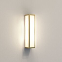 Astro 1178006 Salerno 350 Outdoor Wall Light In Natural Brass With Frosted Glass IP44