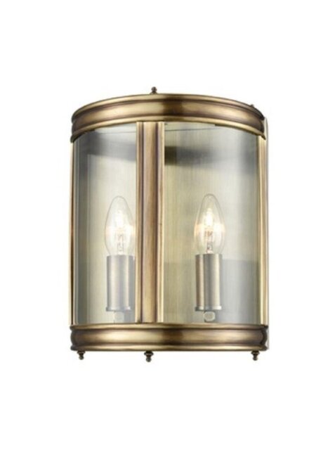 Franklite WB601 Half Lantern Wall Light In Bronze With Clear Glass