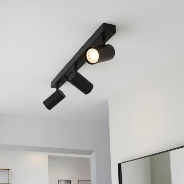 Endon 98456 Rez 3 Light Ceiling Bar Spotlight In Matt Black Finish