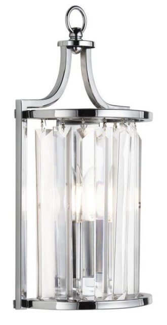 Searchlight 8571CC Victoria 1 Light Wall Light In Chrome And Crystal Glass