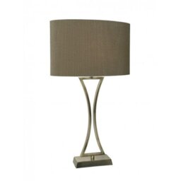 OPO4175 Oporto Table Lamp With Antique Brass Finish And Brown Oval Shade