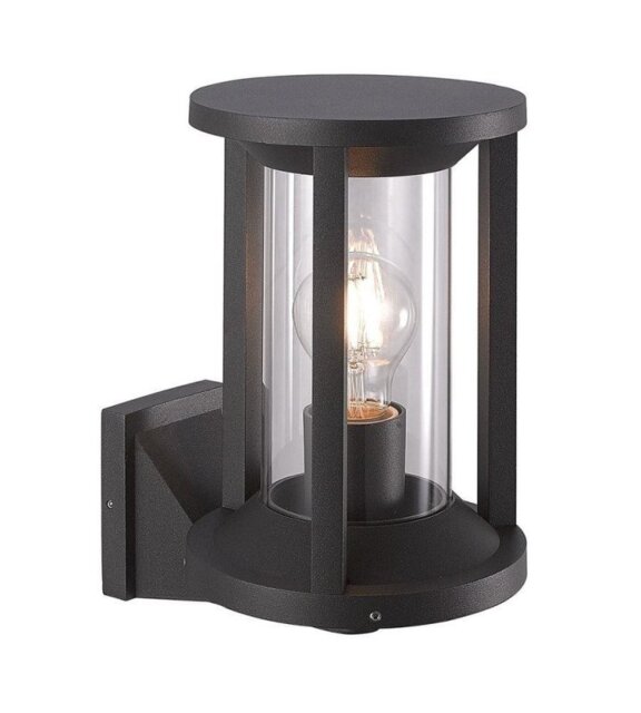 Cole 1 Light Round Exterior Wall Light In Anthracite