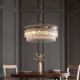 Endon 112574 Marietta Grand 7 Light Ceiling Pendant In Antique Brass With Clear Glass