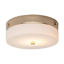 Elstead TAMAR/F/M PG Tamar Medium Bathroom Flush Ceiling Light In Polished Gold - Dia: 235mm