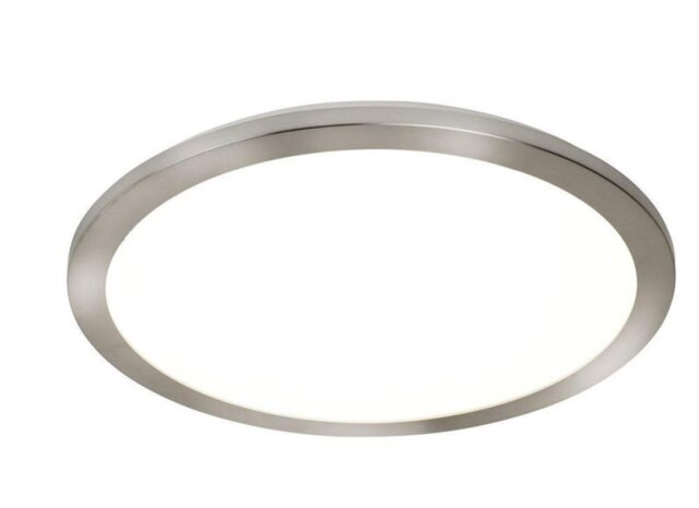 Searchlight 8101-40SS Bathroom Flush Ceiling Light In Satin Silver With Acrylic - Dia: 400mm