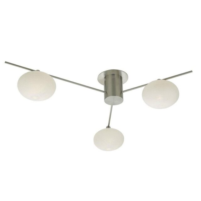 Dar JAS5346 Jasper 3 Light Semi Flush Ceiling Light In Satin Nickel