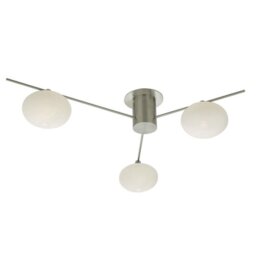 Dar JAS5346 Jasper 3 Light Semi Flush Ceiling Light In Satin Nickel