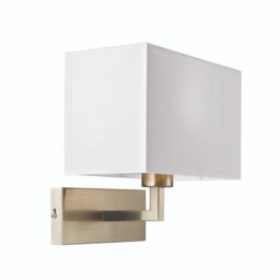 Endon 61604 Piccolo Wall Light in Satin Nickel Finish with White Shade