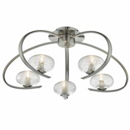 Dar LEI5446 Leighton 5 Light Semi Flush Ceiling Light In Satin Chrome
