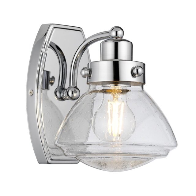 Quintiesse QN-SCHOLAR1 Scholar 1 Light Bathroom Wall Light In Polished Chrome Finish IP44