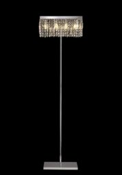 Baden 50 x 15 cm Rectangular Floor Lamp In Polished Chrome Finish With Crystal Glass