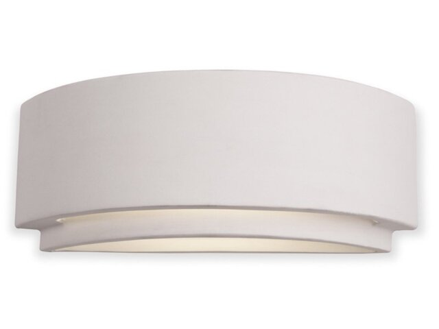 Firstlight C345UN Ceramics One Light Curved Wall Light In Plaster With Cut Out Base