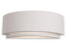Firstlight C345UN Ceramics One Light Curved Wall Light In Plaster With Cut Out Base