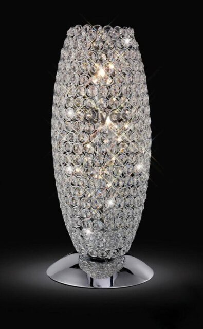 Diyas IL30411 Kos Crystal Table Lamp in Polished Chrome Finish