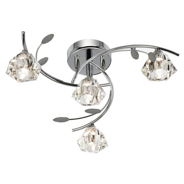 Searchlight 2634-4CC Sierra 4 Light Semi Flush Ceiling Light In Chrome