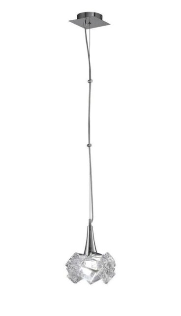 Mantra M3963 Artic 1 Light Large Ceiling Pendant In Chrome With Clear Glass