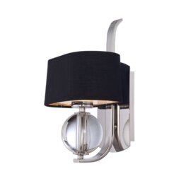 QZ/GOTHAM1 Gotham 1 Light Silver Wall Light with Black Shade