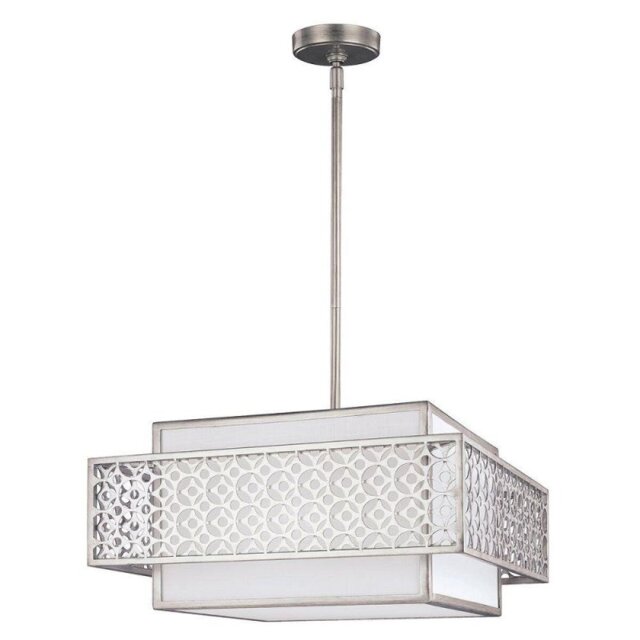 FE/KENNEY/3P Kenney 3 Light Ceiling Pendant Light In Sunrise Silver
