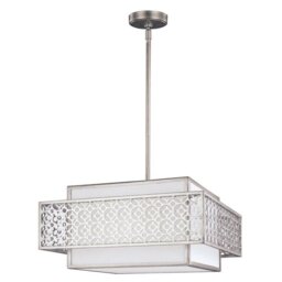 FE/KENNEY/3P Kenney 3 Light Ceiling Pendant Light In Sunrise Silver