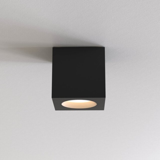 Astro 1326044 Kos Square 85 Outdoor Ceiling Spotlight In Textured Black Finish IP65