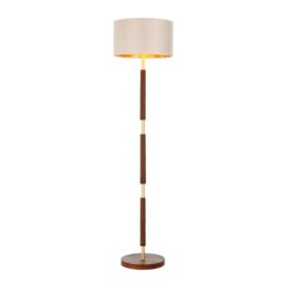 David Hunt Lighting HUN4940 HUNTER Floor Lamp Base Only In Butter Brass With Leather Effect