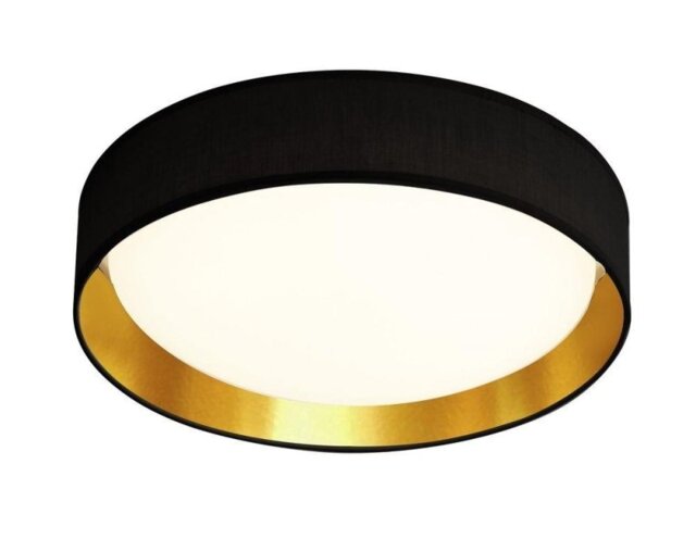 Searchlight 9371-37BGO Gianna Flush Ceiling Light In Black And Gold - Dia: 370mm
