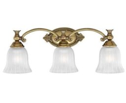 HK/FRANCOI3 BATH Francoise 3 Light IP44 Burnished Brass Bathroom Above Mirror Light