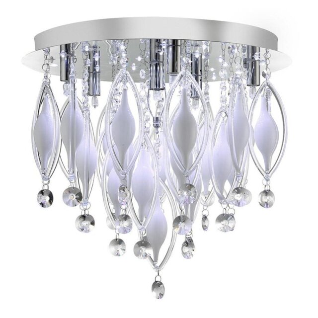 Searchlight 2456-6CC Spindle Led/Halogen Remote Control Flush Ceiling Light