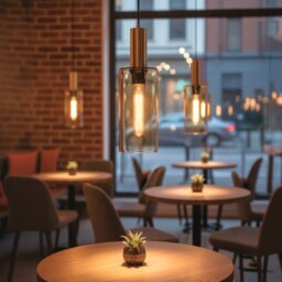 Firstlight 6884SB Rimini Ceiling Pendant Light In Satin Brass With Smoked Amber Glass Shade