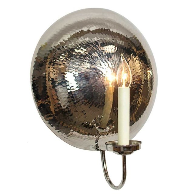 846AAN La Luna 1 Light Large Wall Light In Nickel - Dia: 350mm