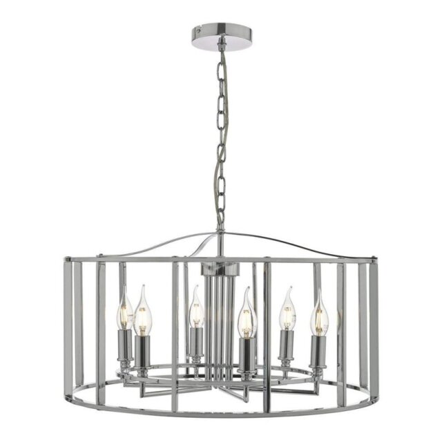Dar MYK0650 Myka 6 Light Ceiling Pendant In Polished Chrome