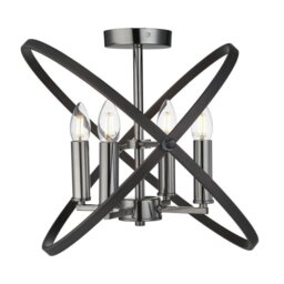 Searchlight 8344-4PW Hoopla 4 Light Semi Flush Ceiling Light In Pewter