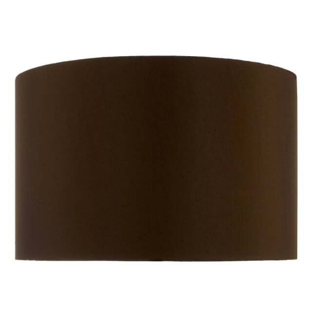 Dar Lighting Voyage Faux Silk Drum Shade In Brown 38 cm