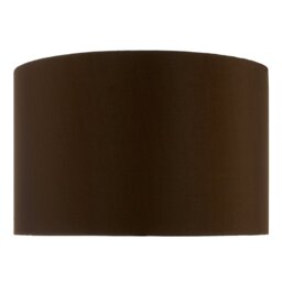 Dar Lighting Voyage Faux Silk Drum Shade In Brown 38 cm