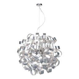 Dar RAW1250 Rawley 12 Light Aluminium Swirl Ceiling Pendant