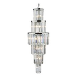 Dar Lighting Angel 28 Light Crystal Ceiling Chandelier In Polished Chrome Finish ANG3308