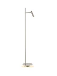Franklite Leo Floor Lamp In Satin Nickel Finish With Reading Light And Illumination Around The Base SL246
