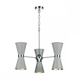 David Hunt Lighting HYD06 The Hyde 6 Light Ceiling Pendant In Powder Grey And Chrome