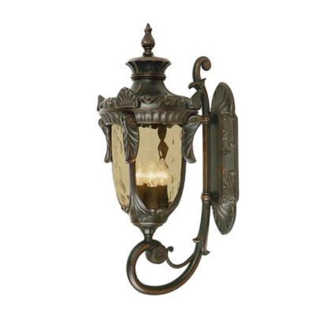 Elstead PH1/LOB Philadelphia 3 Light Large Up Wall Lantern Light In Old Bronze