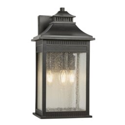 Elstead QZ-LIVINGSTON2-L Livingstone 3 Light Large Wall Lantern Light In Imperial Bronze