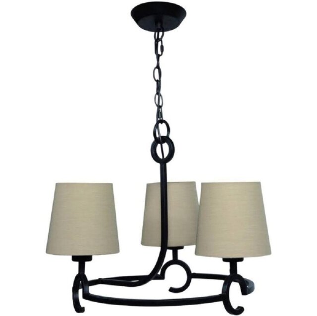 Mantra M5211 Argi 3 Light Round Pendant In Brown Oxide With Brown Shades