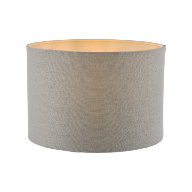 Dar Lighting Pyramid Grey Linen Drum Shade 25cm