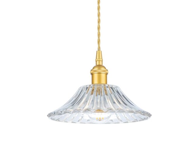 Firstlight 2907GO Wilshire 1 Light Medium Ceiling Pendant Light In Satin Gold With Clear Decorative Glass