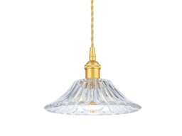 Firstlight 2907GO Wilshire 1 Light Medium Ceiling Pendant Light In Satin Gold With Clear Decorative Glass