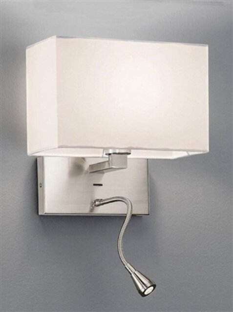 Franklite WB046/9892 Satin Nickel 2 Light Adjustable Wall Light