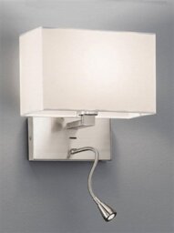 Franklite WB046/9892 Satin Nickel 2 Light Adjustable Wall Light